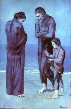La tragedia 1903 Pablo Picasso Pinturas al óleo